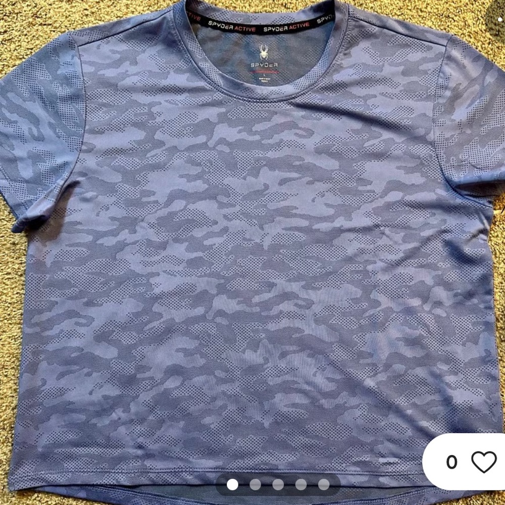 Spyder Blue Camo Women’s Large Quick dry Activewear Top